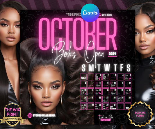 October Booking Flyer | Neon Pink Theme