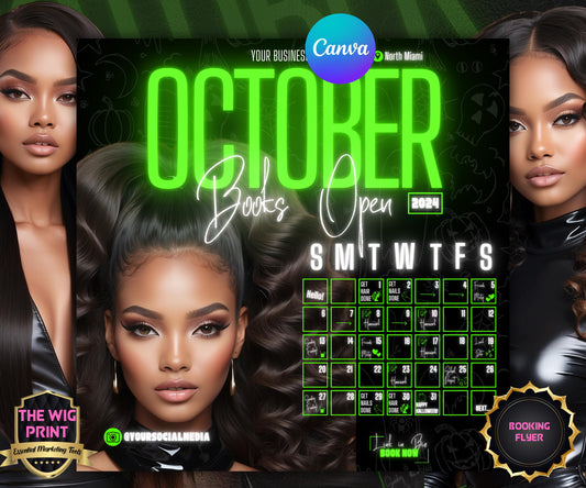 October Booking Flyer | Neon Green Theme