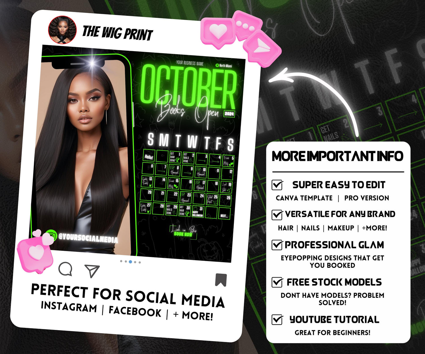 October Booking Flyer | Neon Green Theme