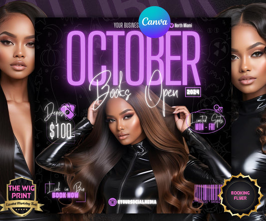 October Booking Flyer | Neon Purple Theme