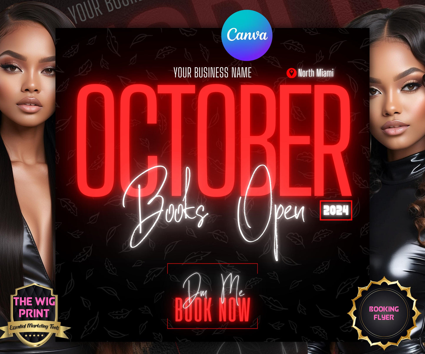 October Booking Flyer | Neon Red Theme