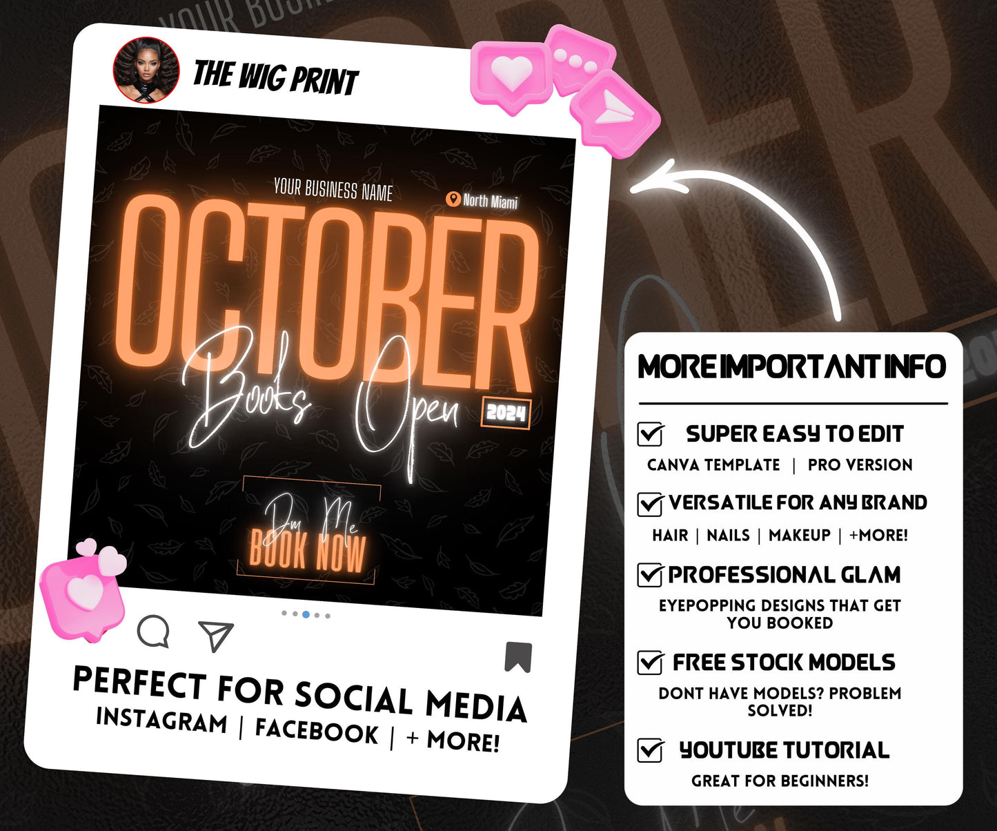 October Booking Flyer | Neon Orange Theme