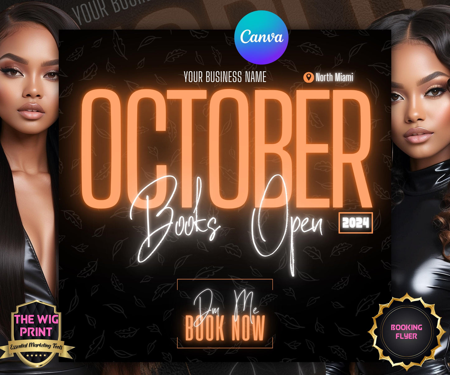 October Booking Flyer | Neon Orange Theme