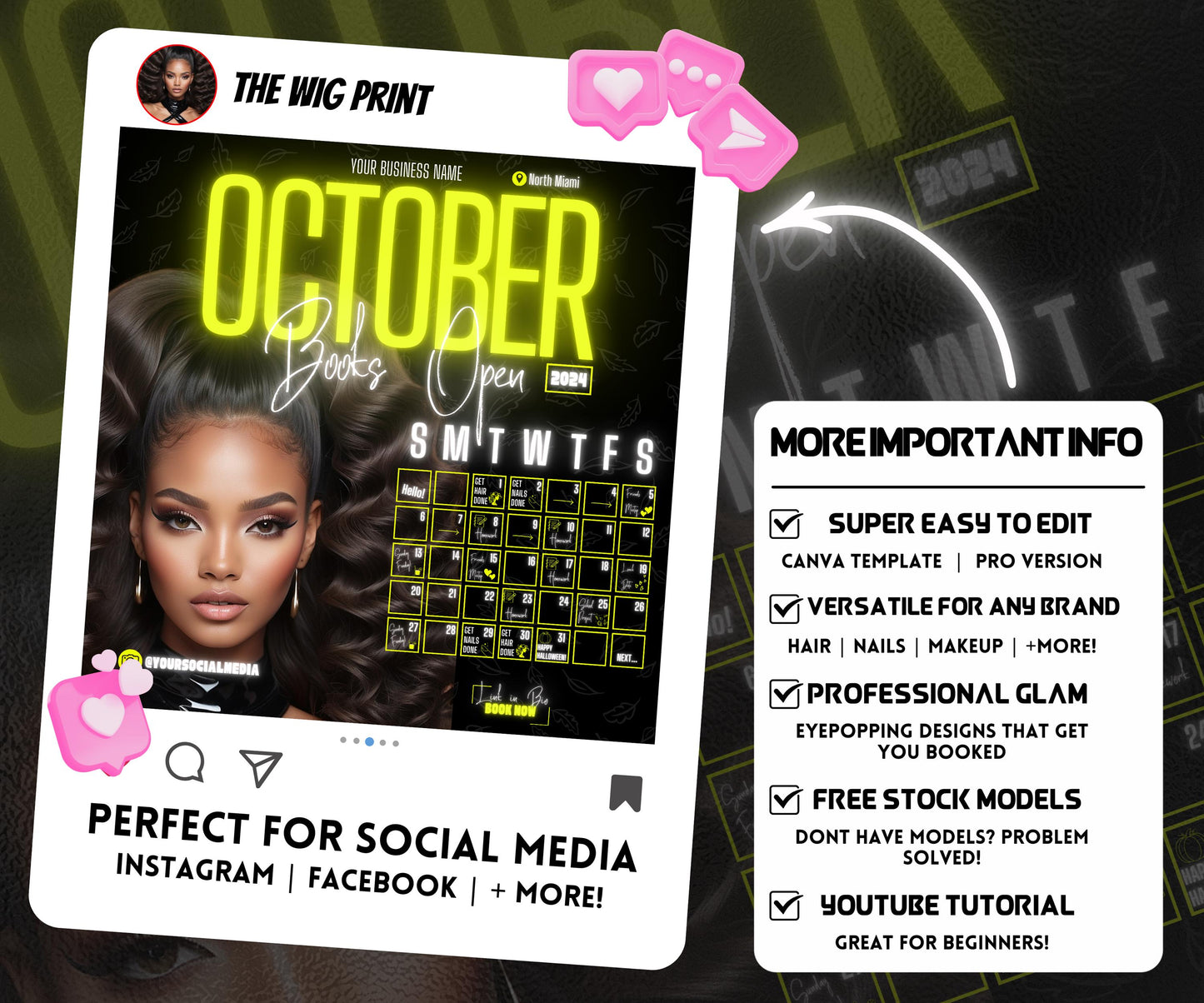 October Booking Flyer | Neon Yellow Theme