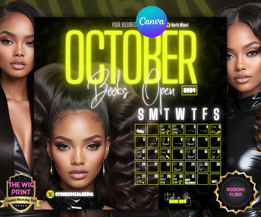 October Booking Flyer | Neon Yellow Theme