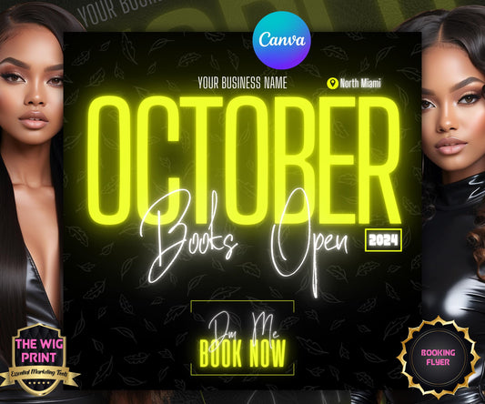 October Booking Flyer | Neon Yellow Theme