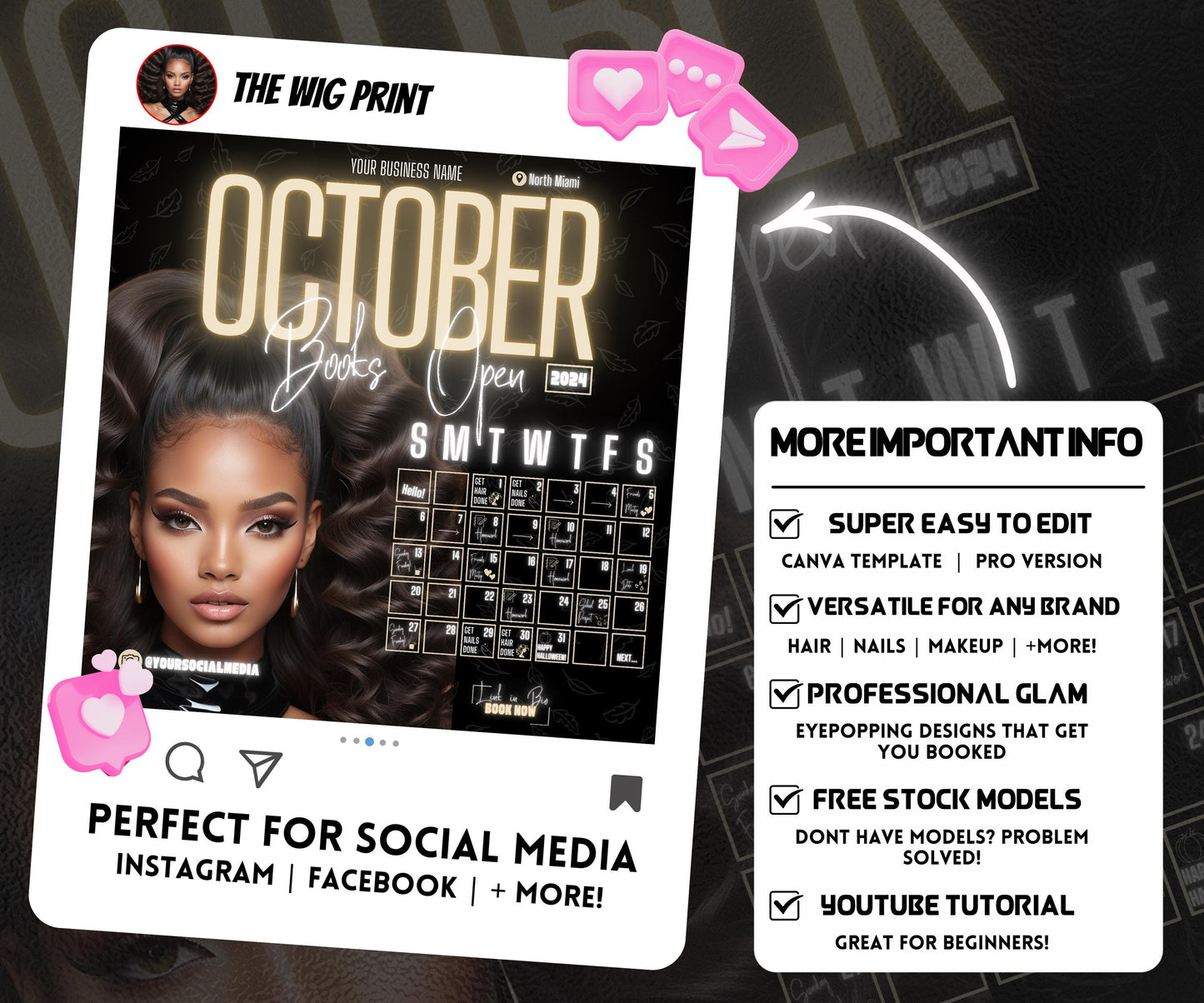 October Booking Flyer | Neon Beige Theme