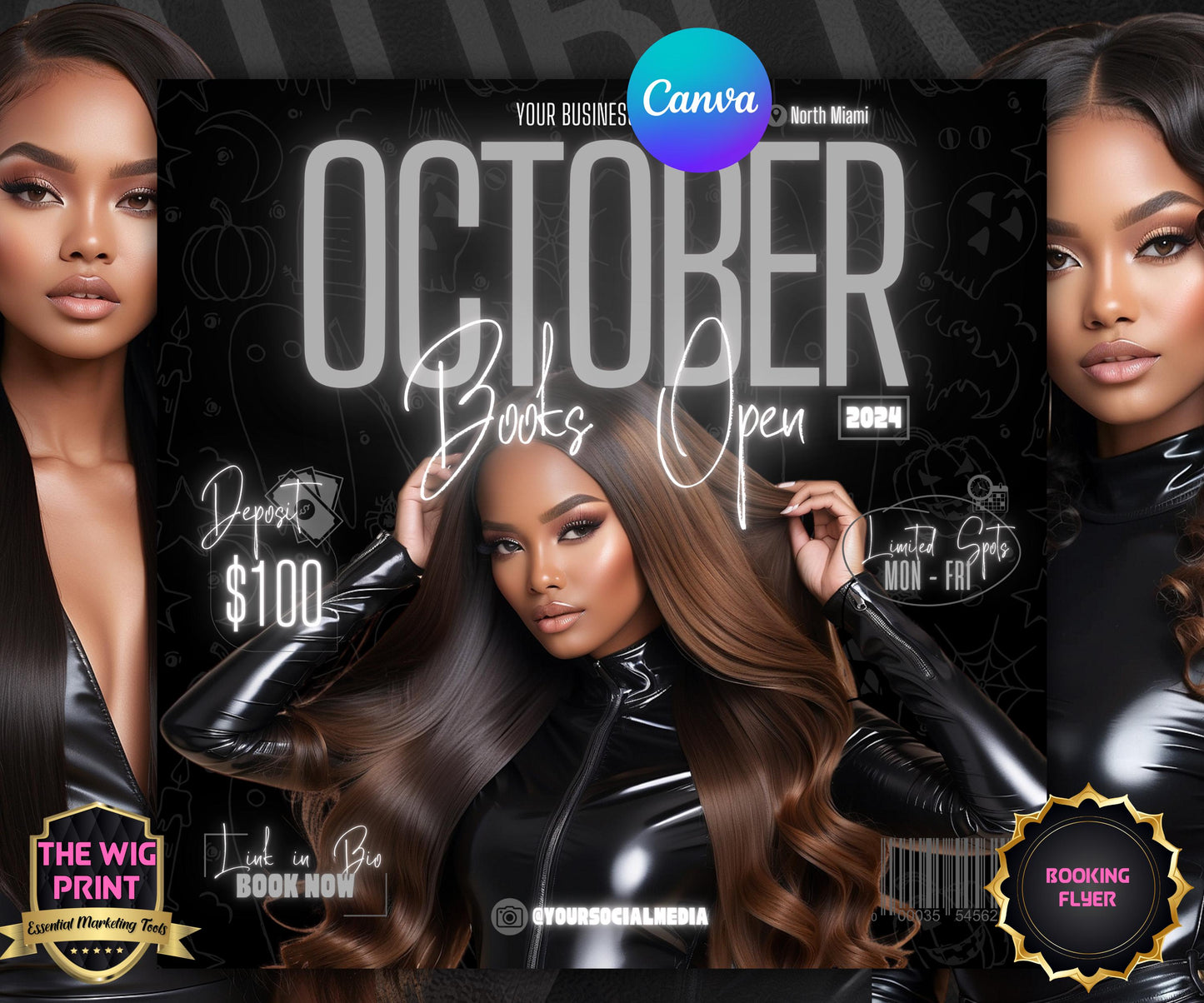 October Booking Flyer | Neon Gray Theme