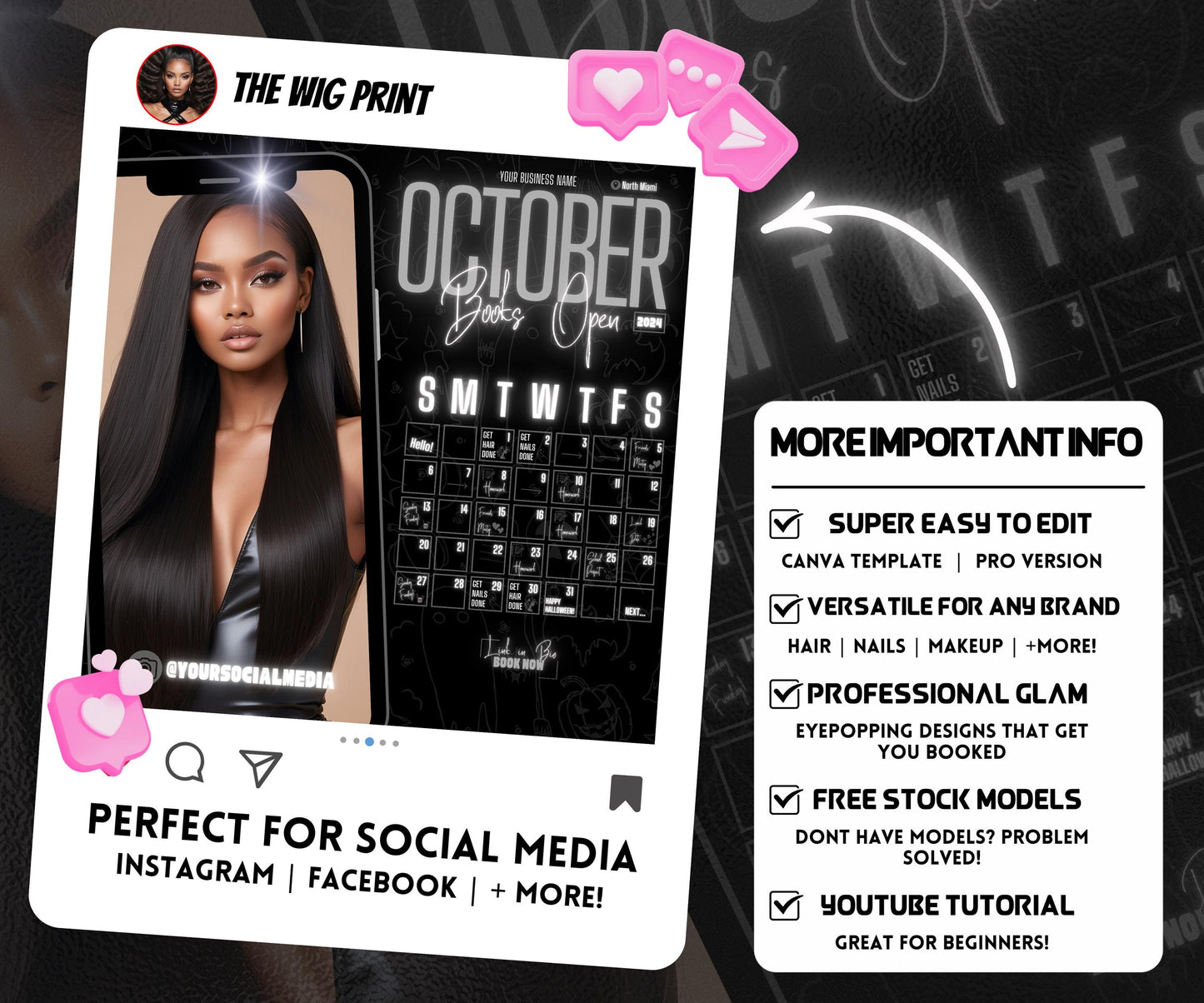 October Booking Flyer | Neon Gray Theme