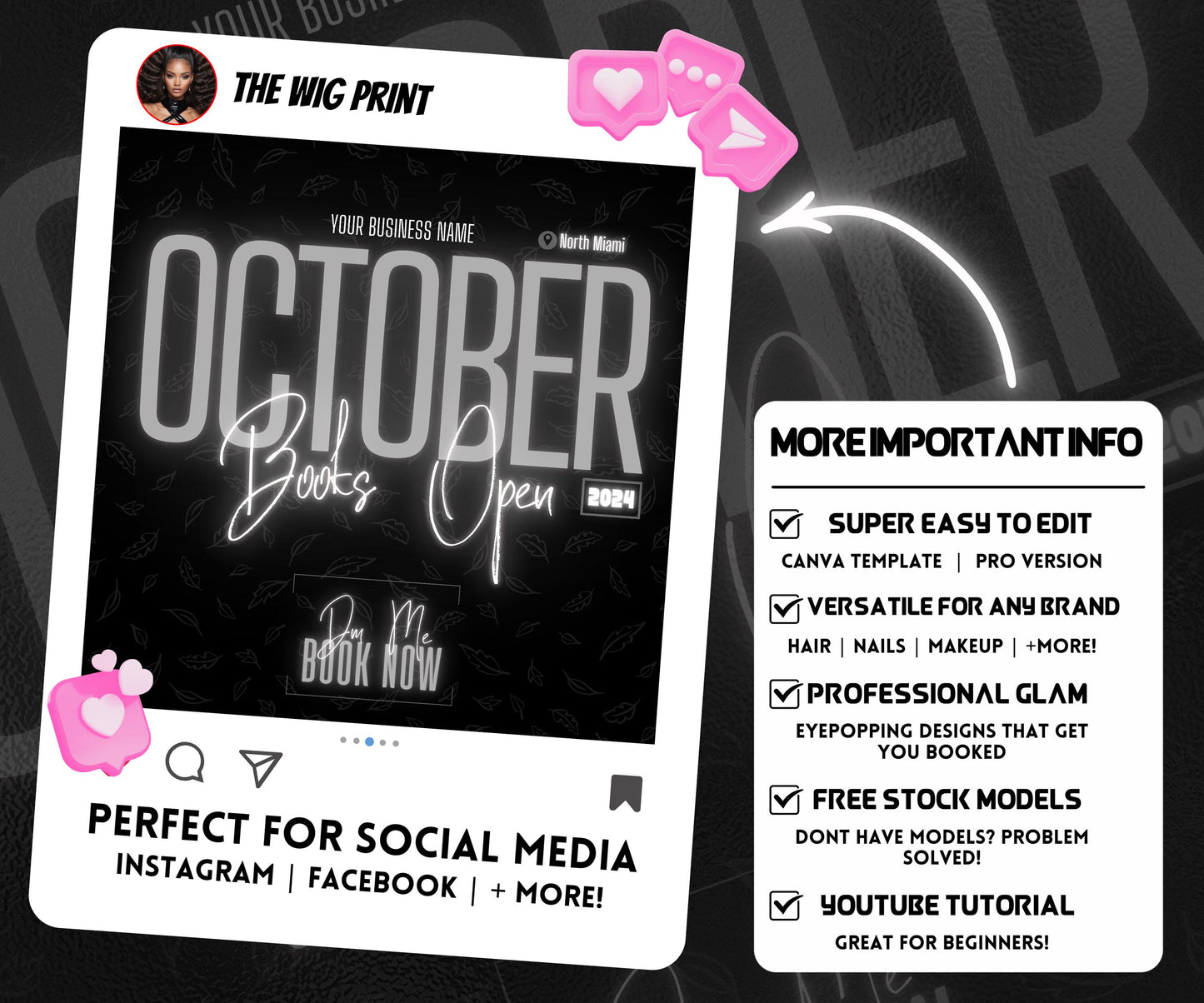 October Booking Flyer | Neon Gray Theme