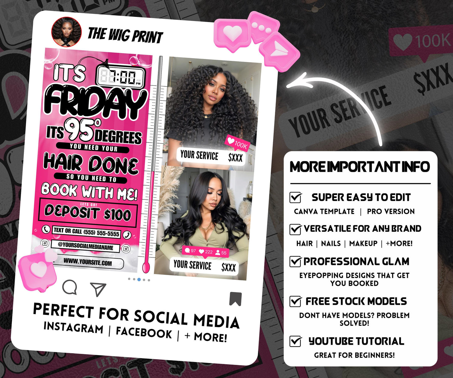 Its 7pm Friday Its 95 Degrees | Hair Promo | Hair Stylist Flyer