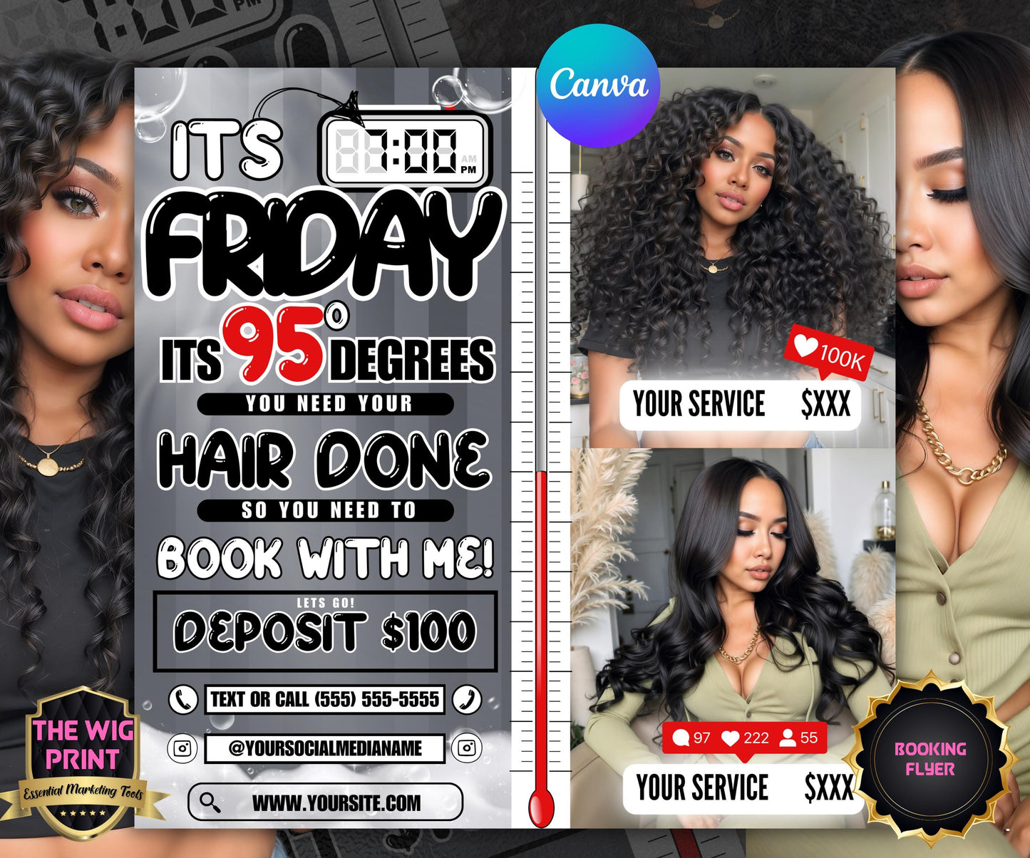 Its 7pm Friday Its 95 Degrees | Hair Promo | Hair Stylist Flyer