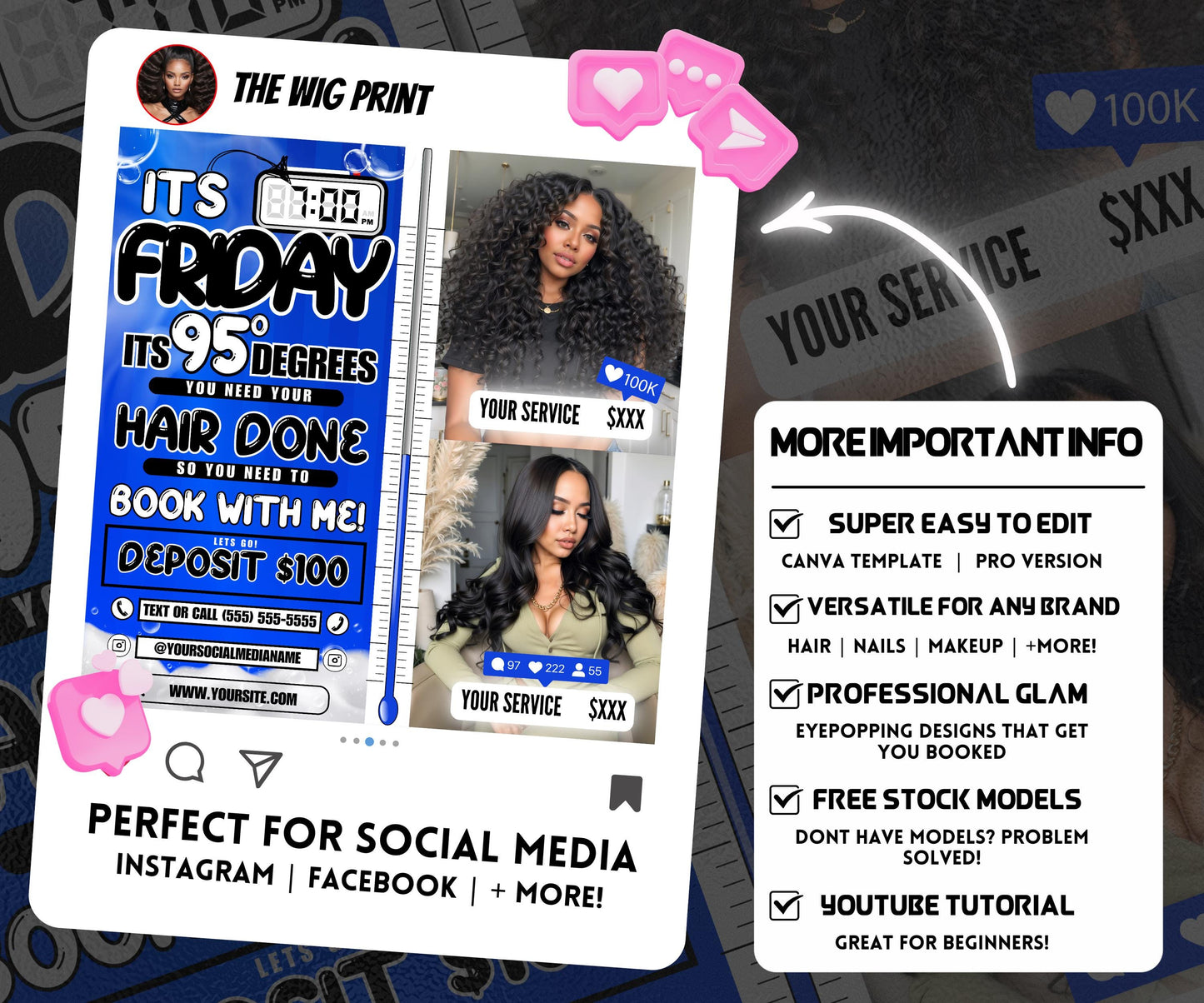 Its 7pm Friday Its 95 Degrees | Hair Promo | Hair Stylist Flyer