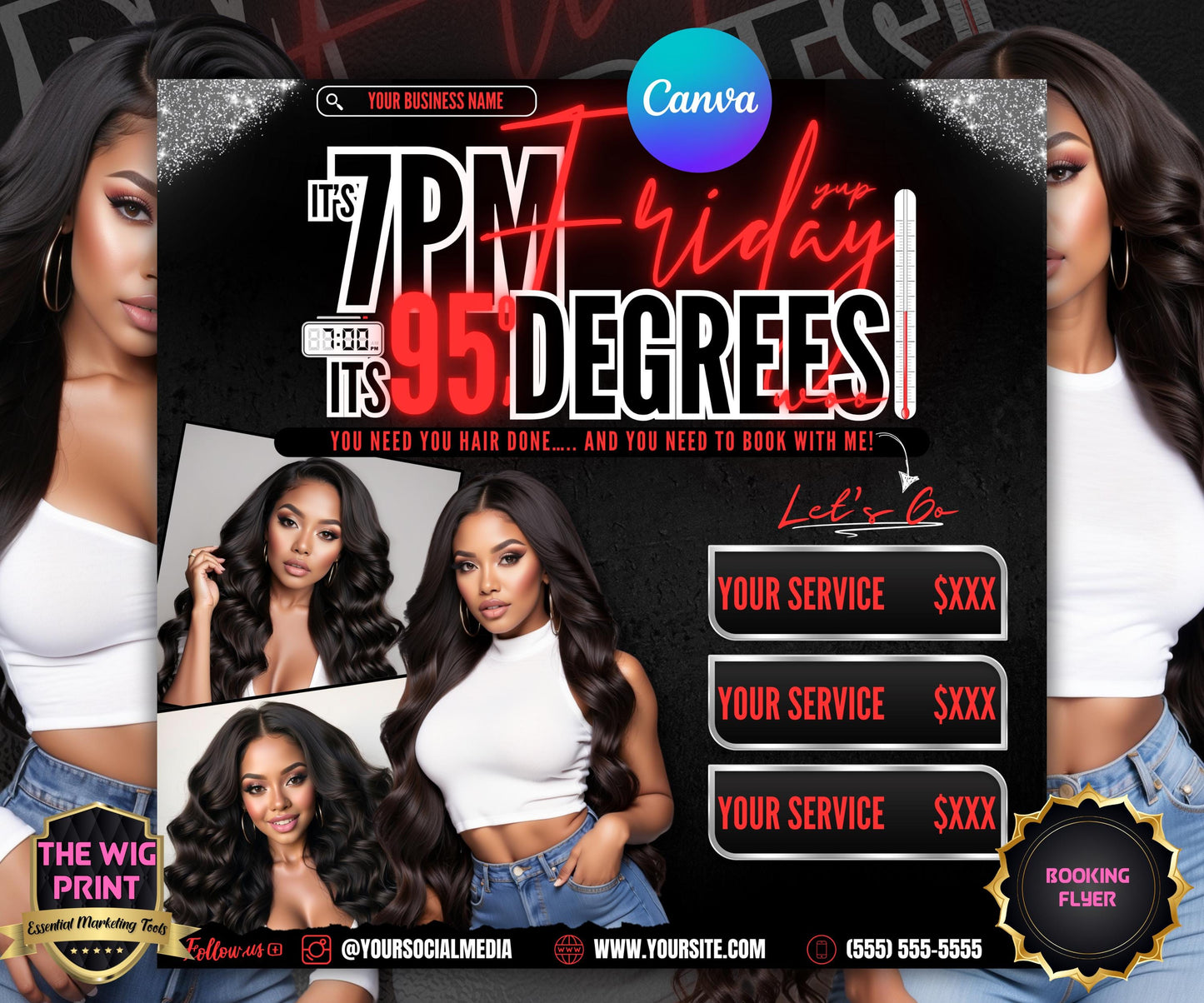 Its 7pm Friday Its 95 Degrees | Hair Promo | Hair Stylist Flyer