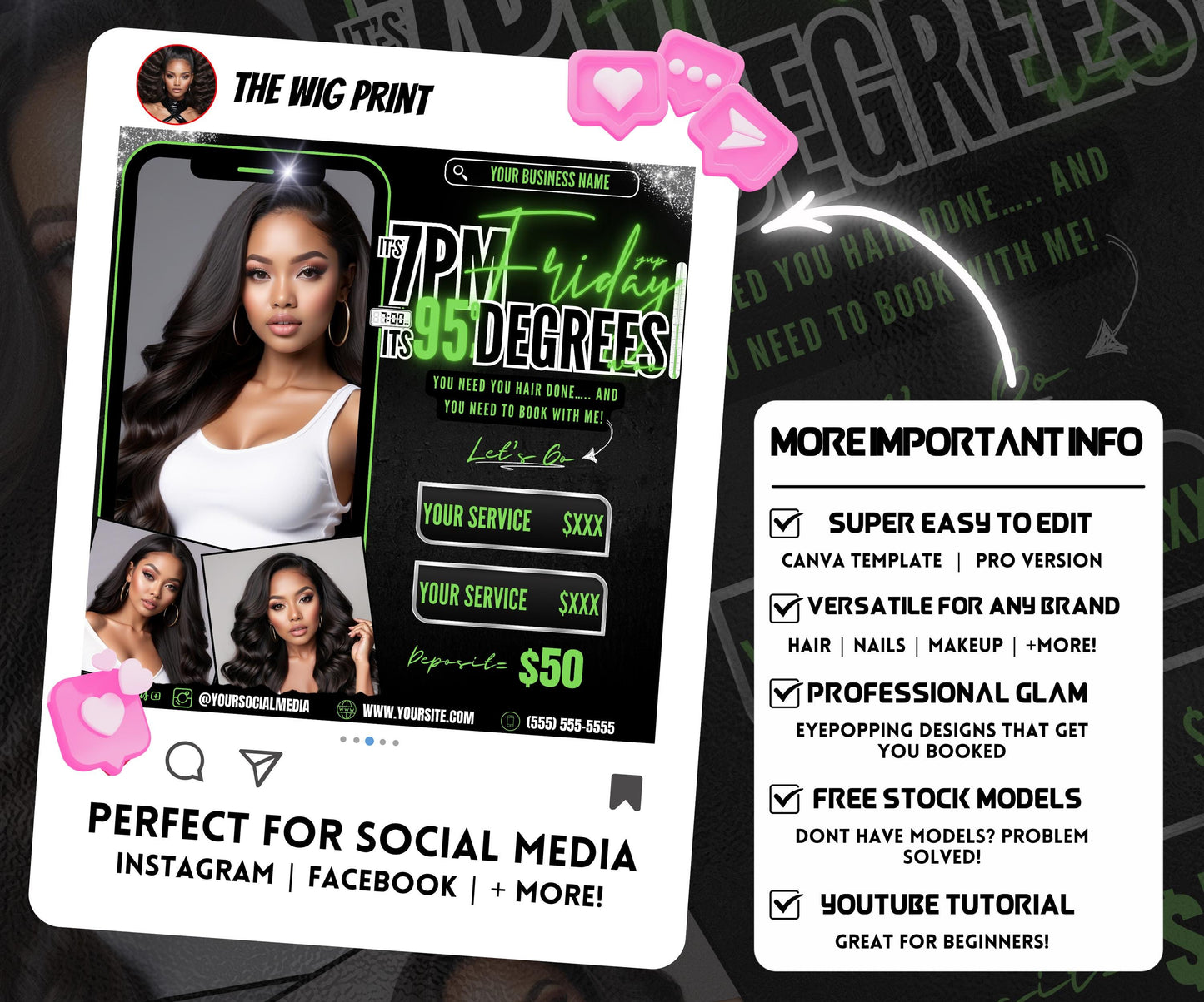 Its 7pm Friday Its 95 Degrees | Hair Promo | Hair Stylist Flyer