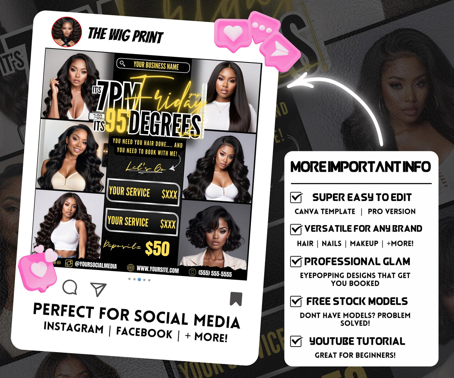 Its 7pm Friday Its 95 Degrees | Hair Promo | Hair Stylist Flyer