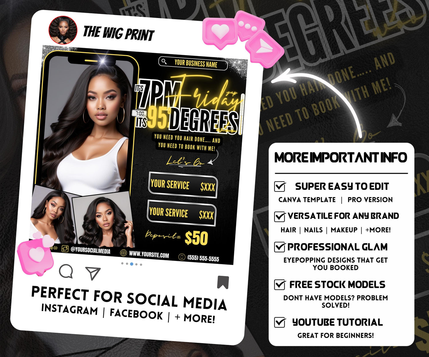 Its 7pm Friday Its 95 Degrees | Hair Promo | Hair Stylist Flyer