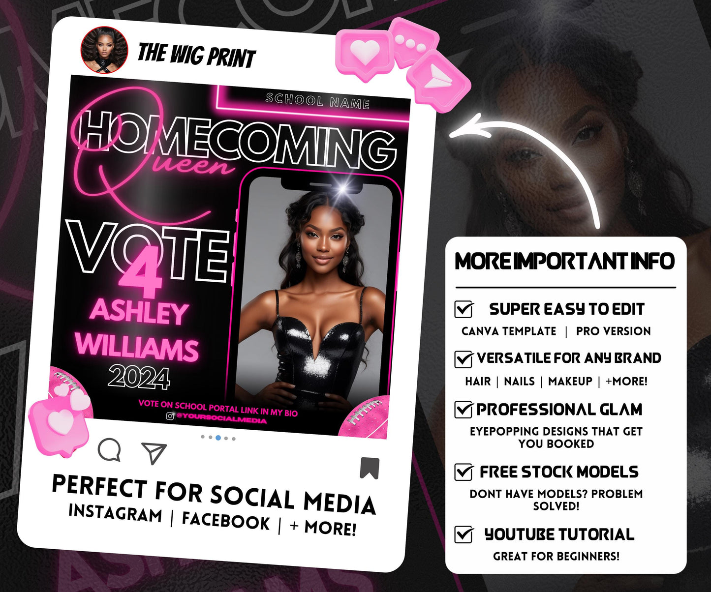 Homecoming Queen Flyer | College Homecoming | Highschool Homecoming | HBCU Homecoming | Class Campaign Flyer | Homecoming Queen