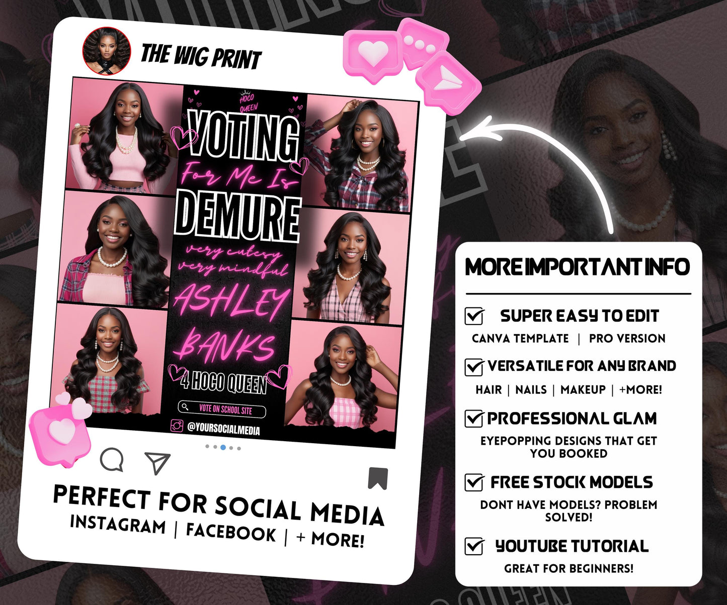 DEMURE | Homecoming Queen Flyer | College Homecoming | Highschool Homecoming | HBCU Homecoming | Class Campaign Flyer | Homecoming Queen