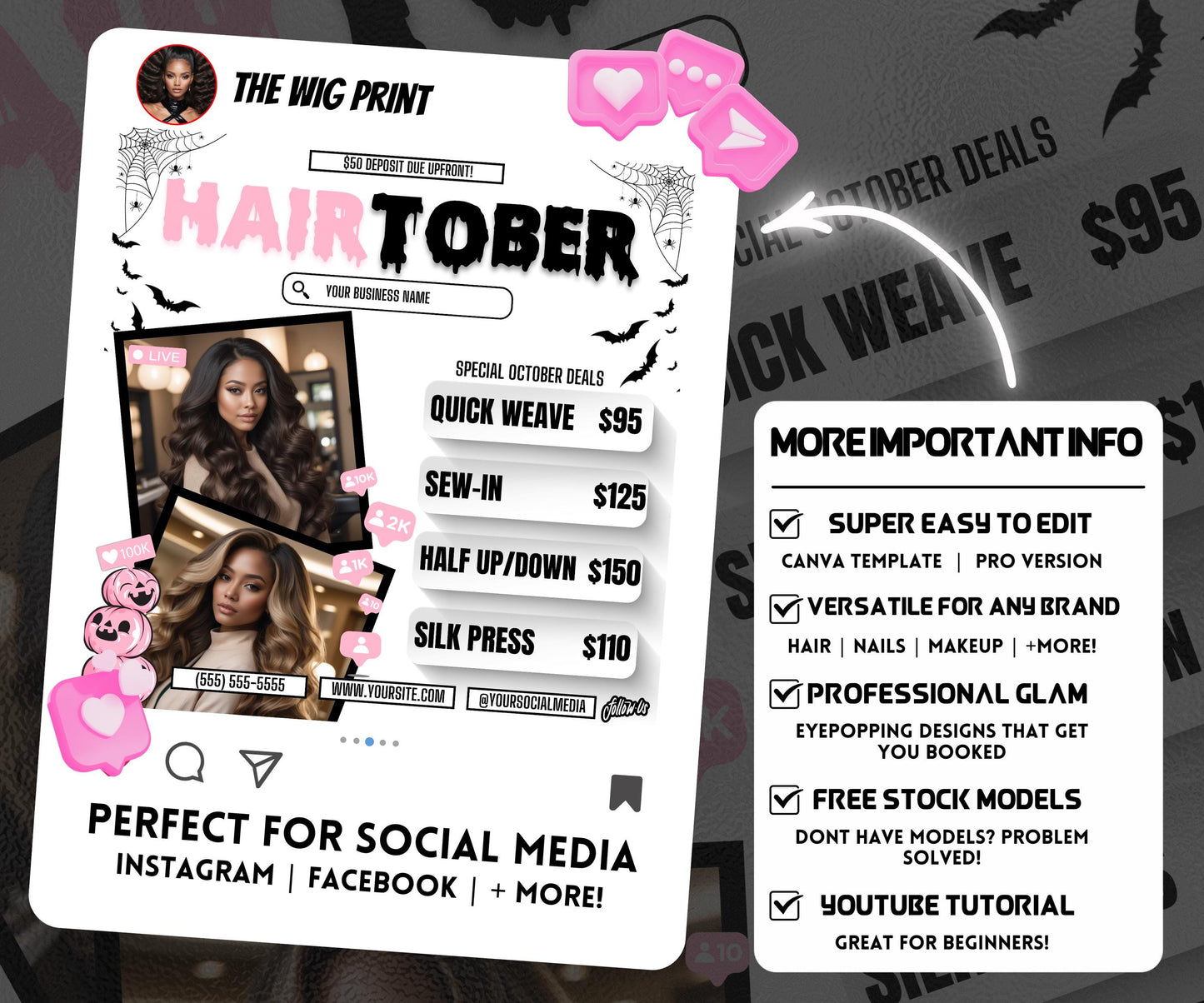 HairTober | Hair Stylist Flyer Template