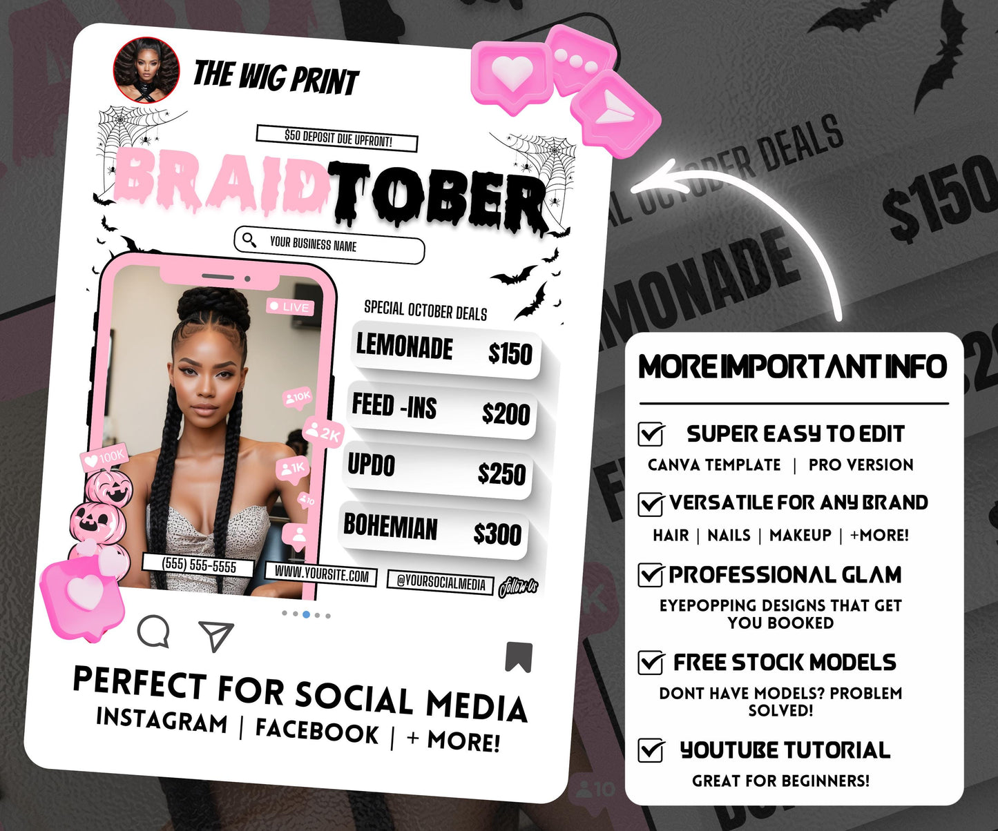 BraidTober | Braid Stylist Flyer Template