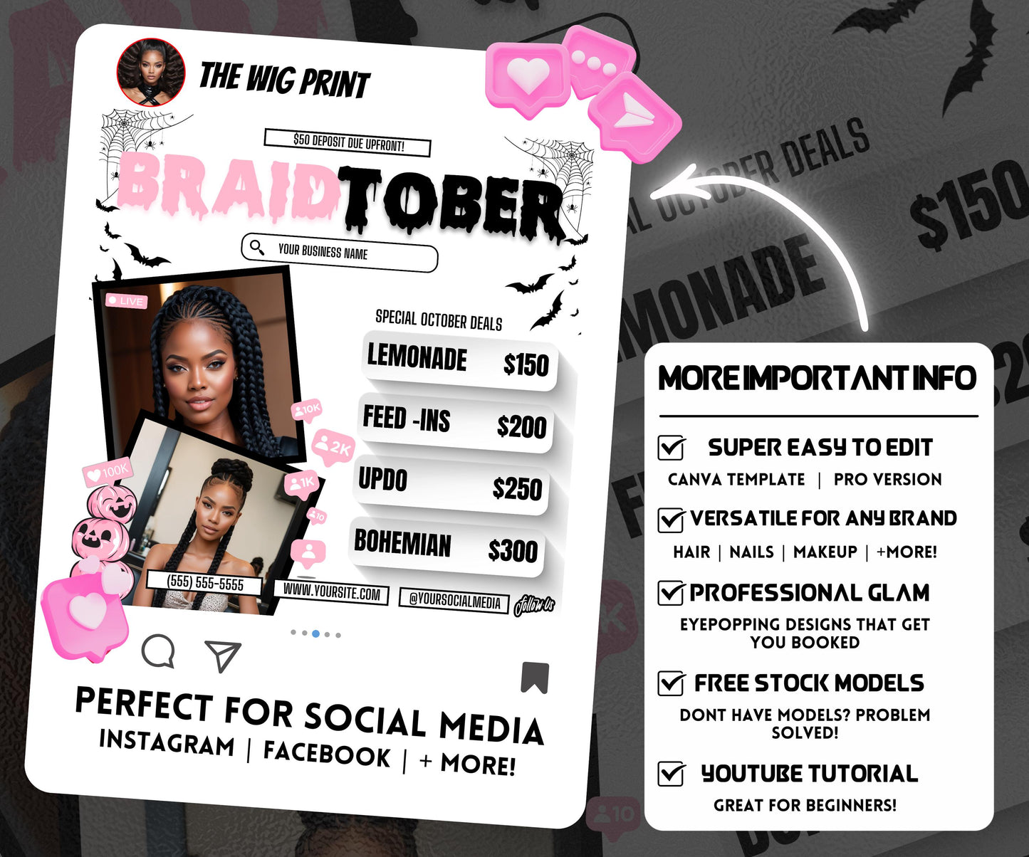 BraidTober | Braid Stylist Flyer Template