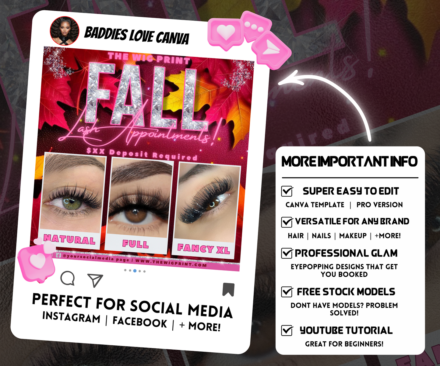 Fall Lash Tech Appointment Flyer Template