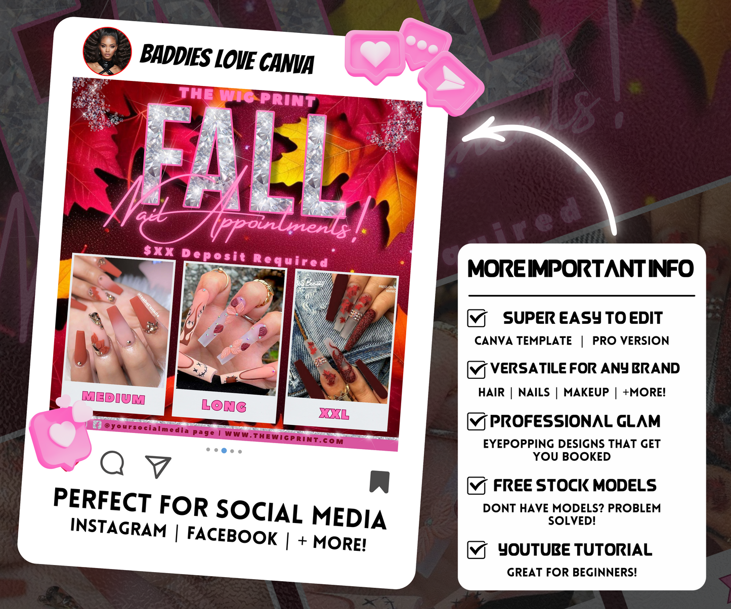 Fall Nail Tech Appointment Flyer Template