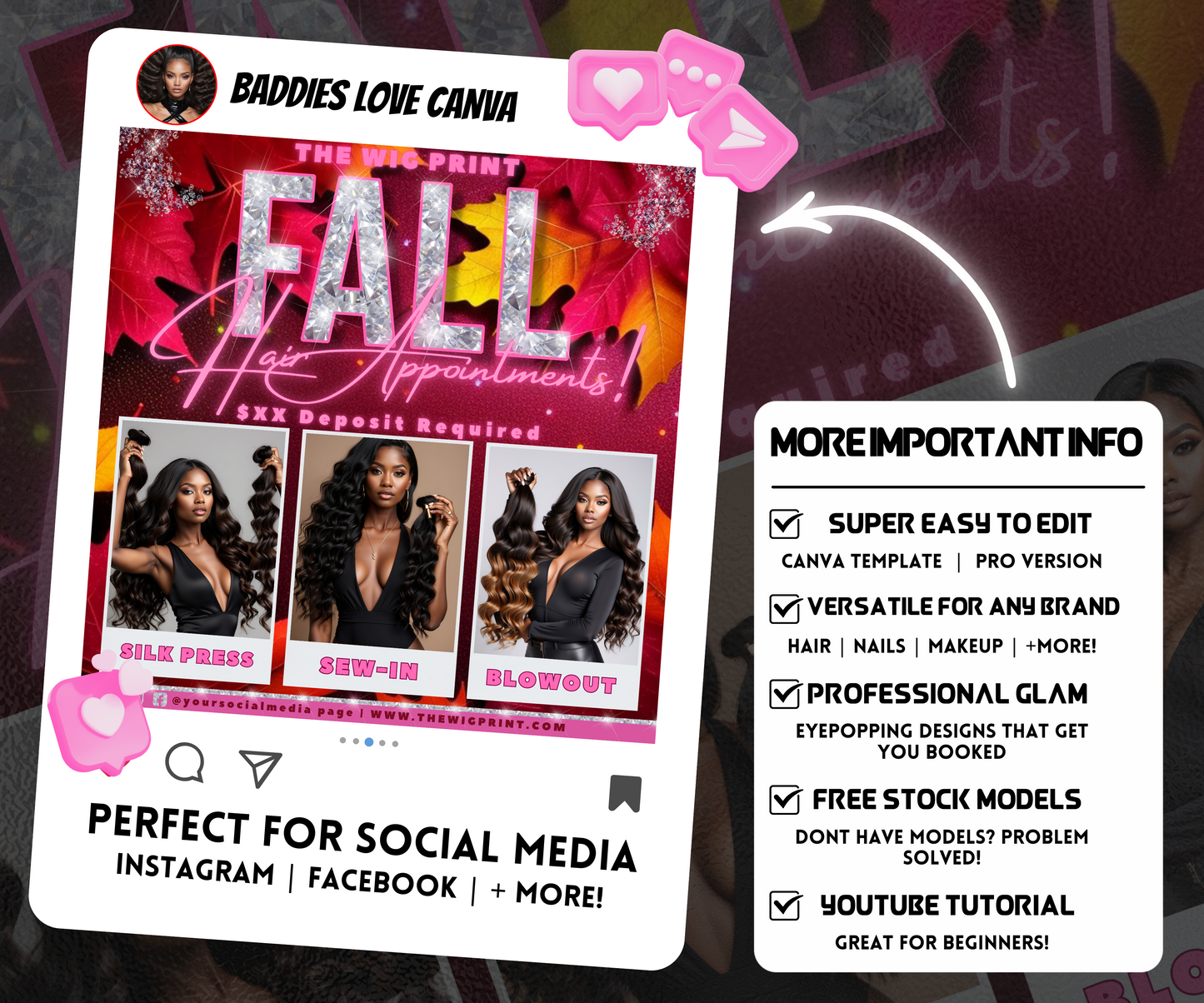 Fall Hair Stylist Appointment Flyer Template